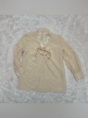 Kate Spade 100% Silk Blouse Women’s Size M Medium Elegant Designer Cream Top
